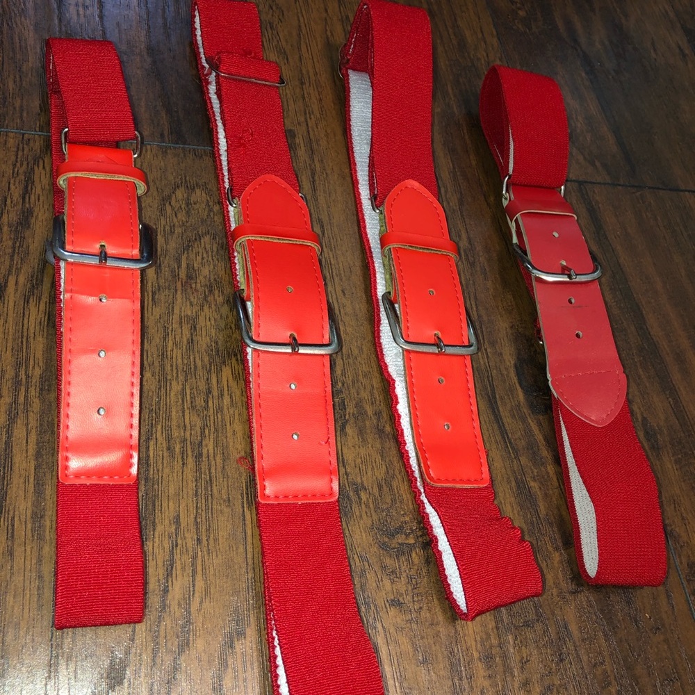 Lot of 4 Youth Baseball Belts